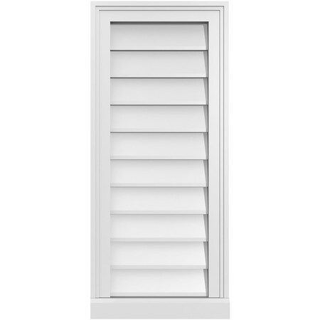 Ekena Millwork Vertical Surface Mount PVC Gable Vent w/ 2"W x 2"H , Brickmould Sill Frame, 14"W x 32"H GVPVE14X3203SN